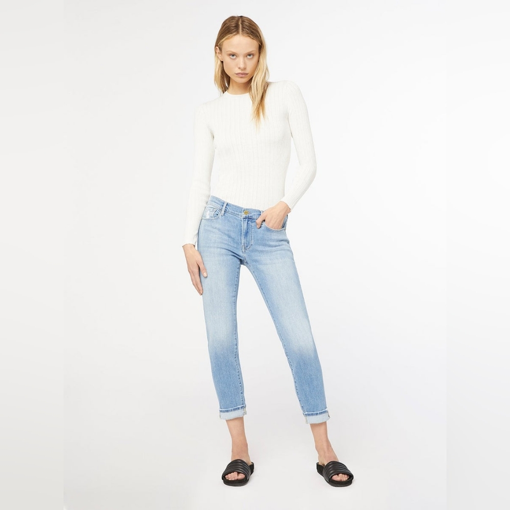 Frame Le Garcon Mid-Rise Boyfriend Jean in Overturn Size 28 NWT